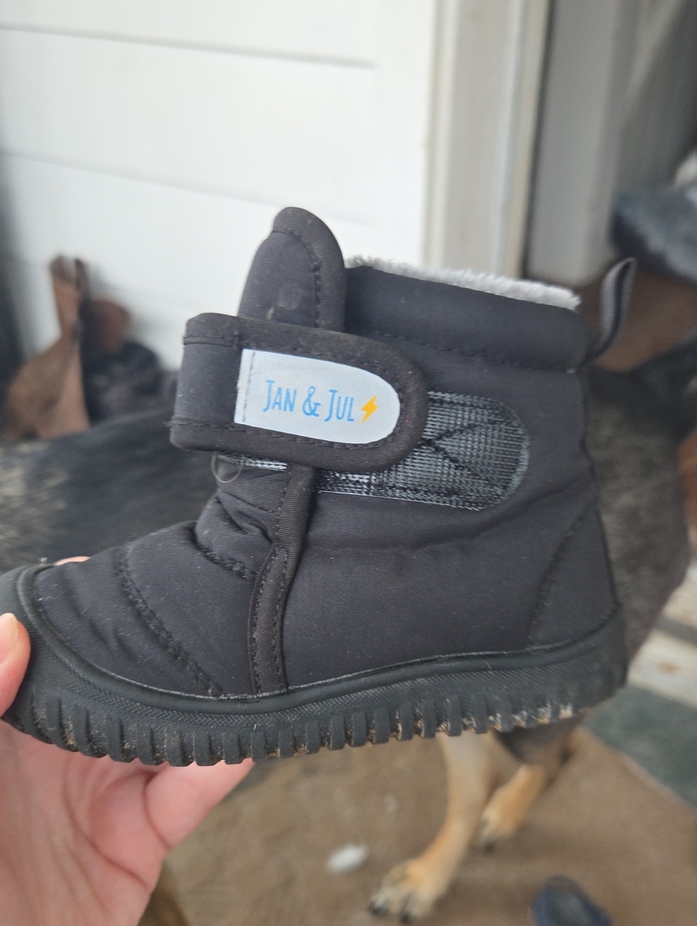 Jan & Jul Kids' Black Insulated Ankle Boots Sherpa Lined